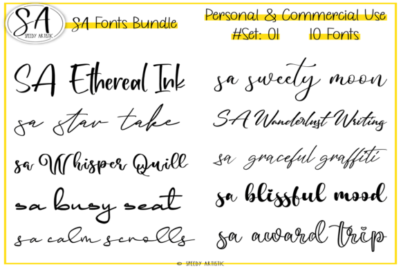 Script and Handwritten Bundle 1: 10 Fonts for Authentic Projects